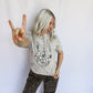 *Turquoise Skeleton Peace Sign Graphic Tee