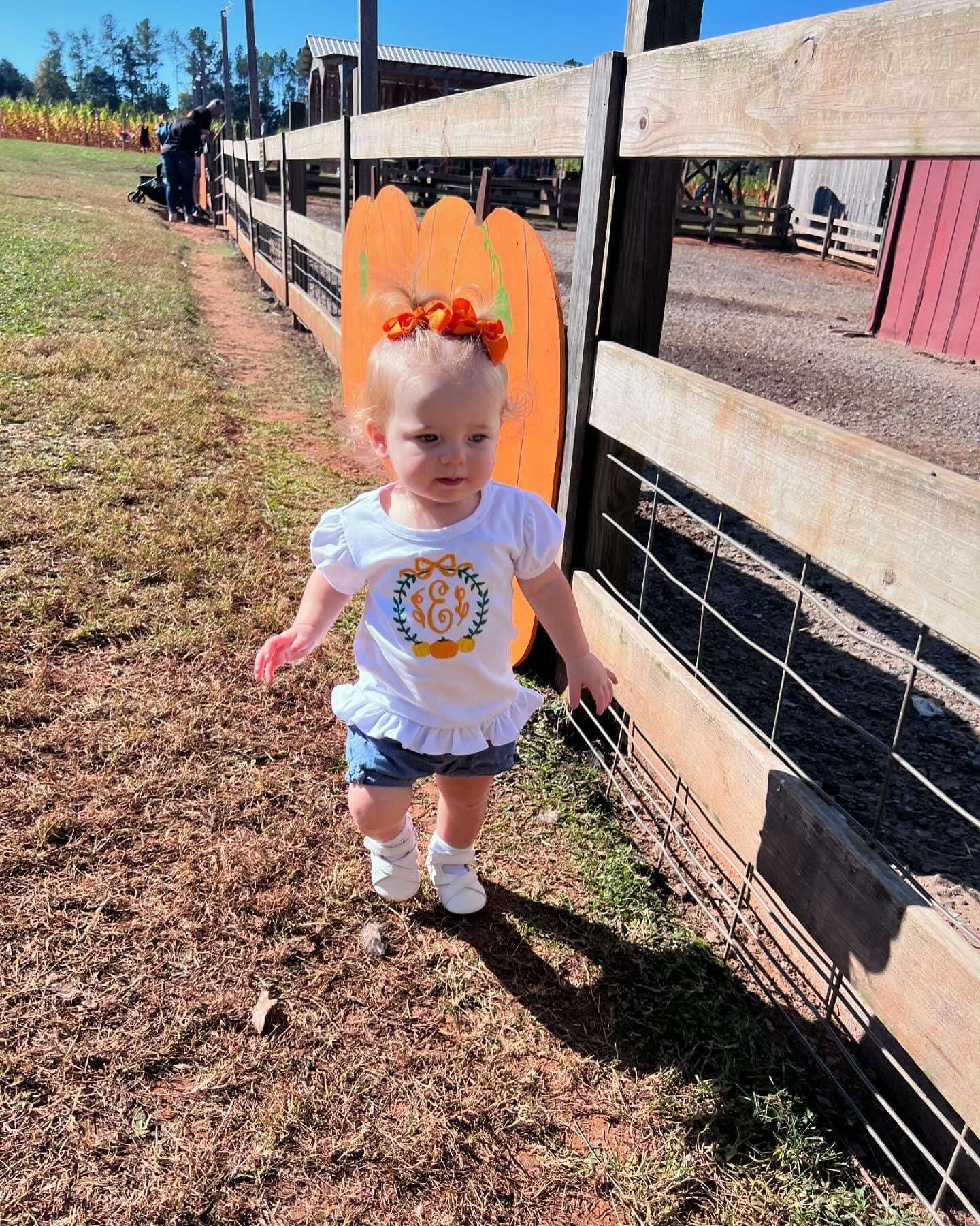 Fall Pumpkin Vine Monogram - Short Sleeve Shirt