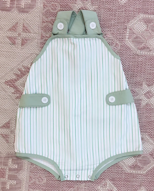PRE-ORDER: Green Woven Sunsuit