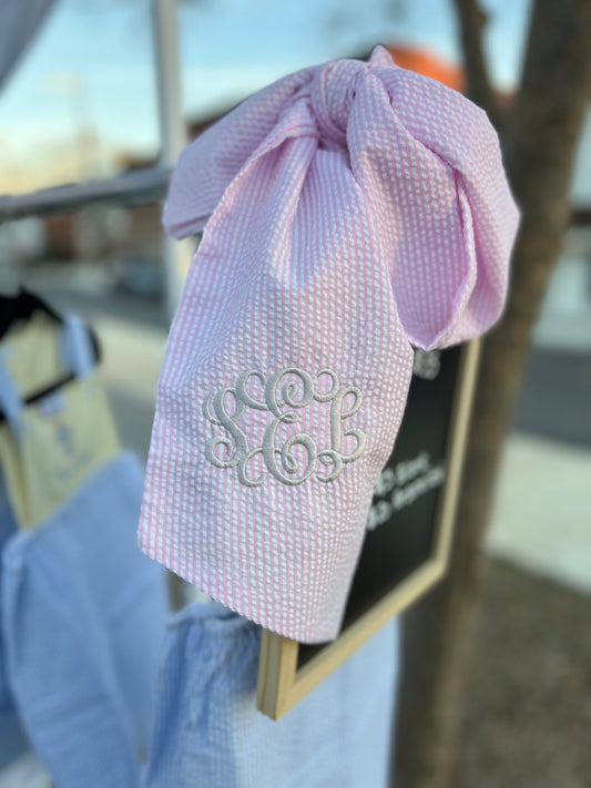 Seersucker Sash - Basket, Wreath, Newborn