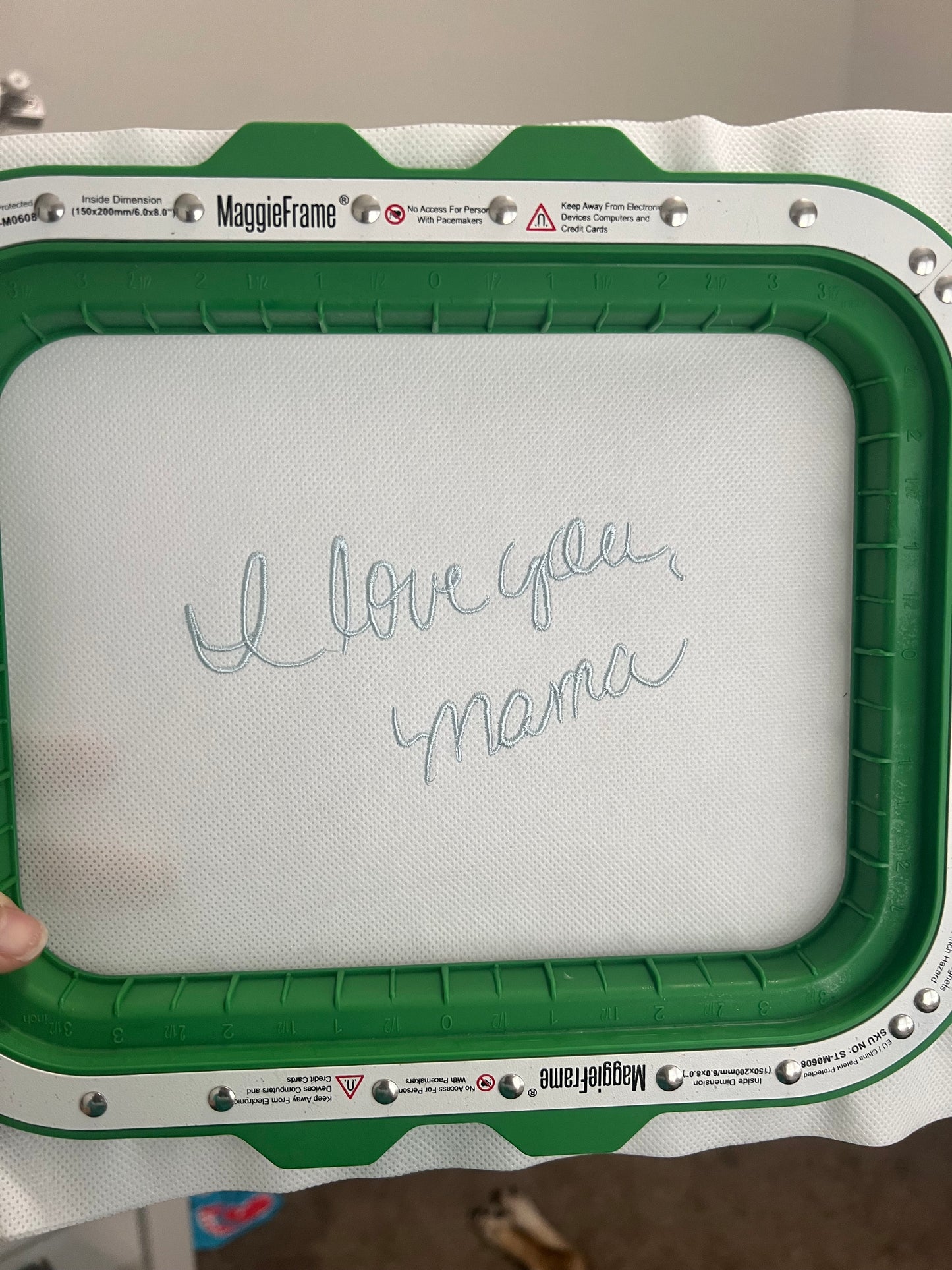Custom Embroidered Handwriting Picture