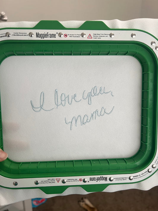 Custom Embroidered Handwriting Picture