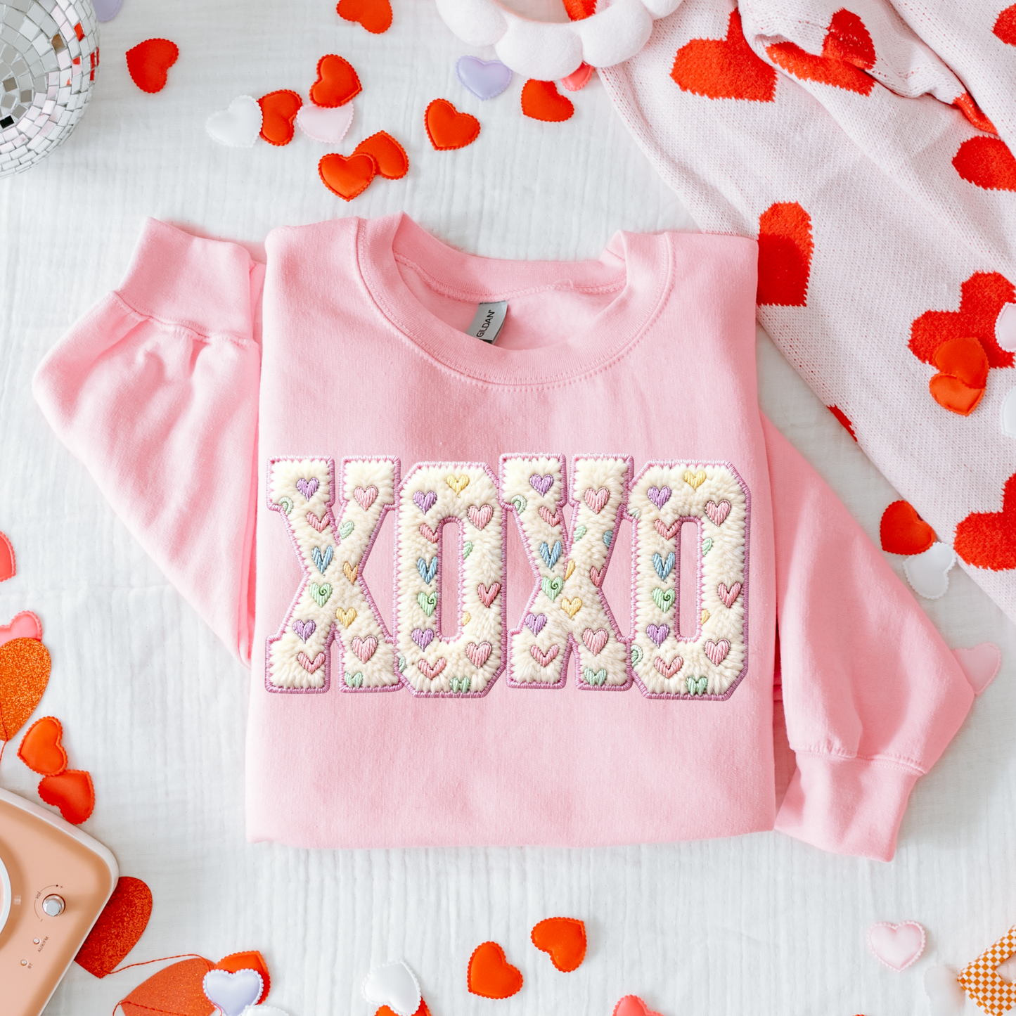 *Faux Patch XOXO Pastel Sweatshirt