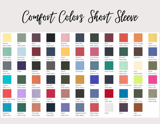 Shirt color chart