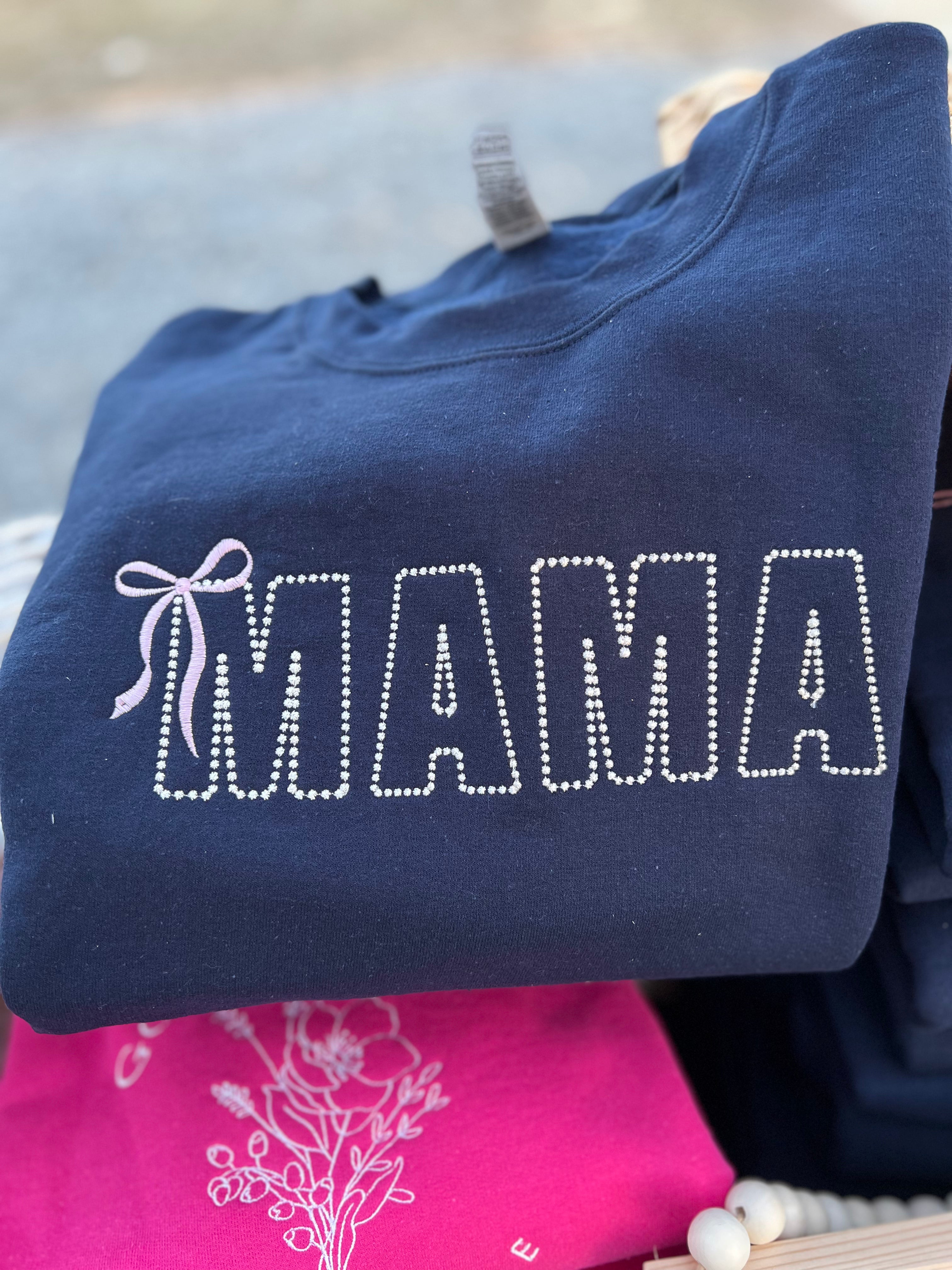 Mama Sweatshirt with bow on MAMA