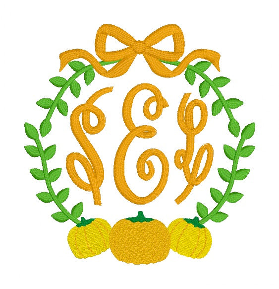 Fall Pumpkin Vine Monogram - Short Sleeve Shirt