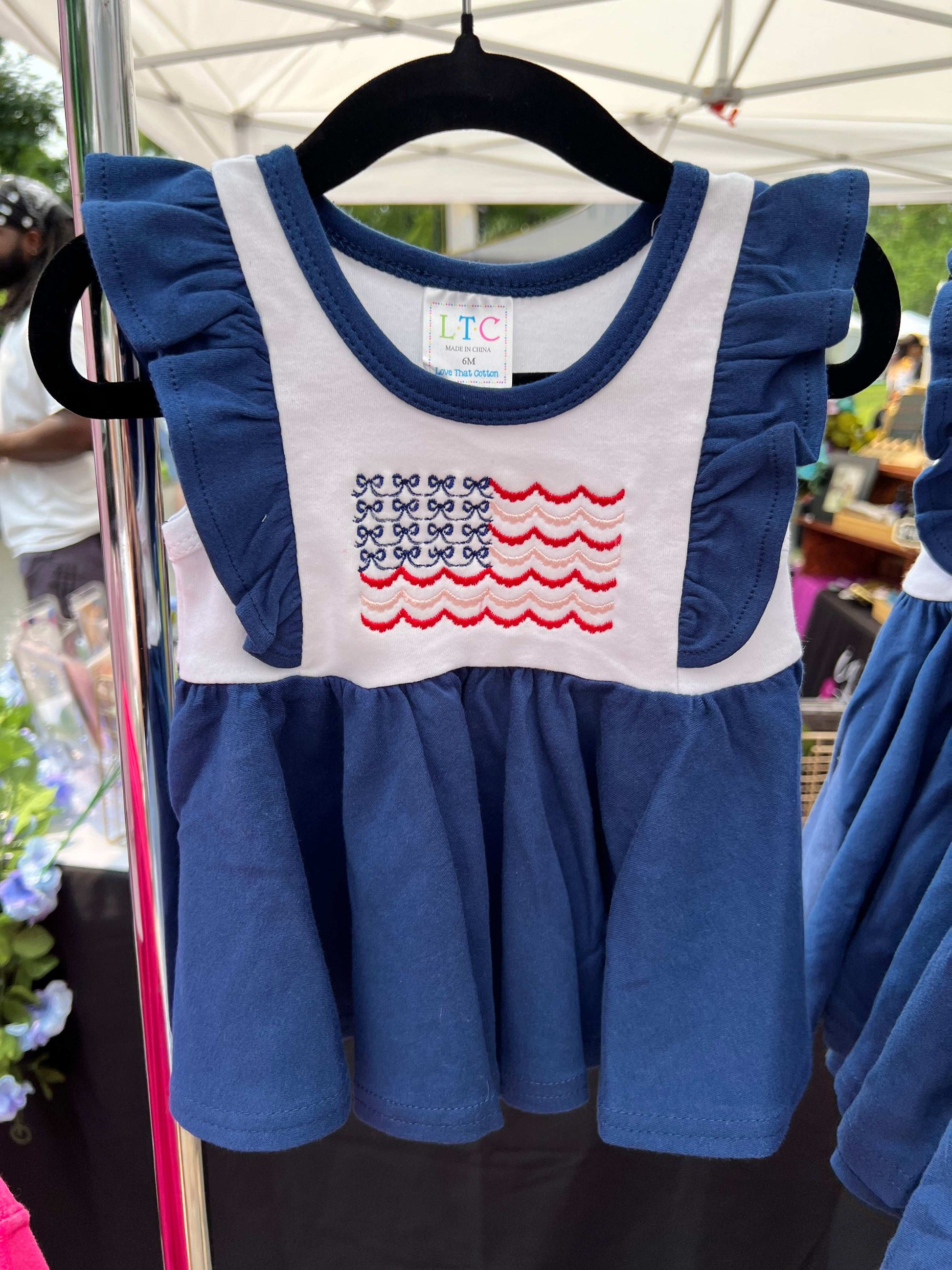 Scalloped Bow Flag Dress