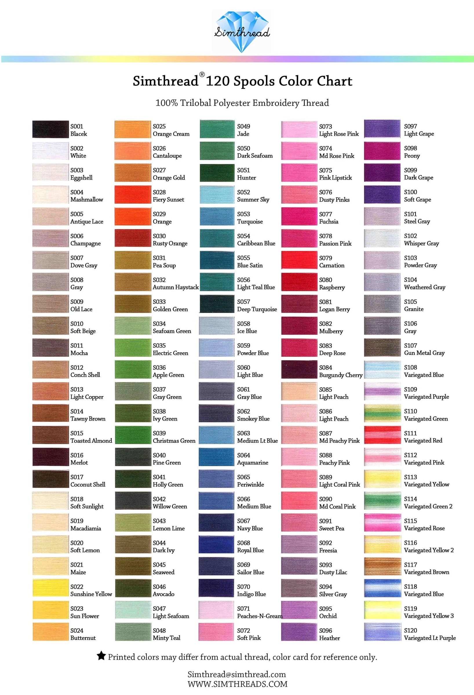 thread color chart